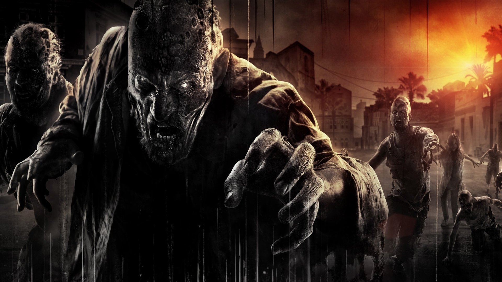 dying light warner bros. interactive entertainment zombie sytuacja zachód słońca dom widok