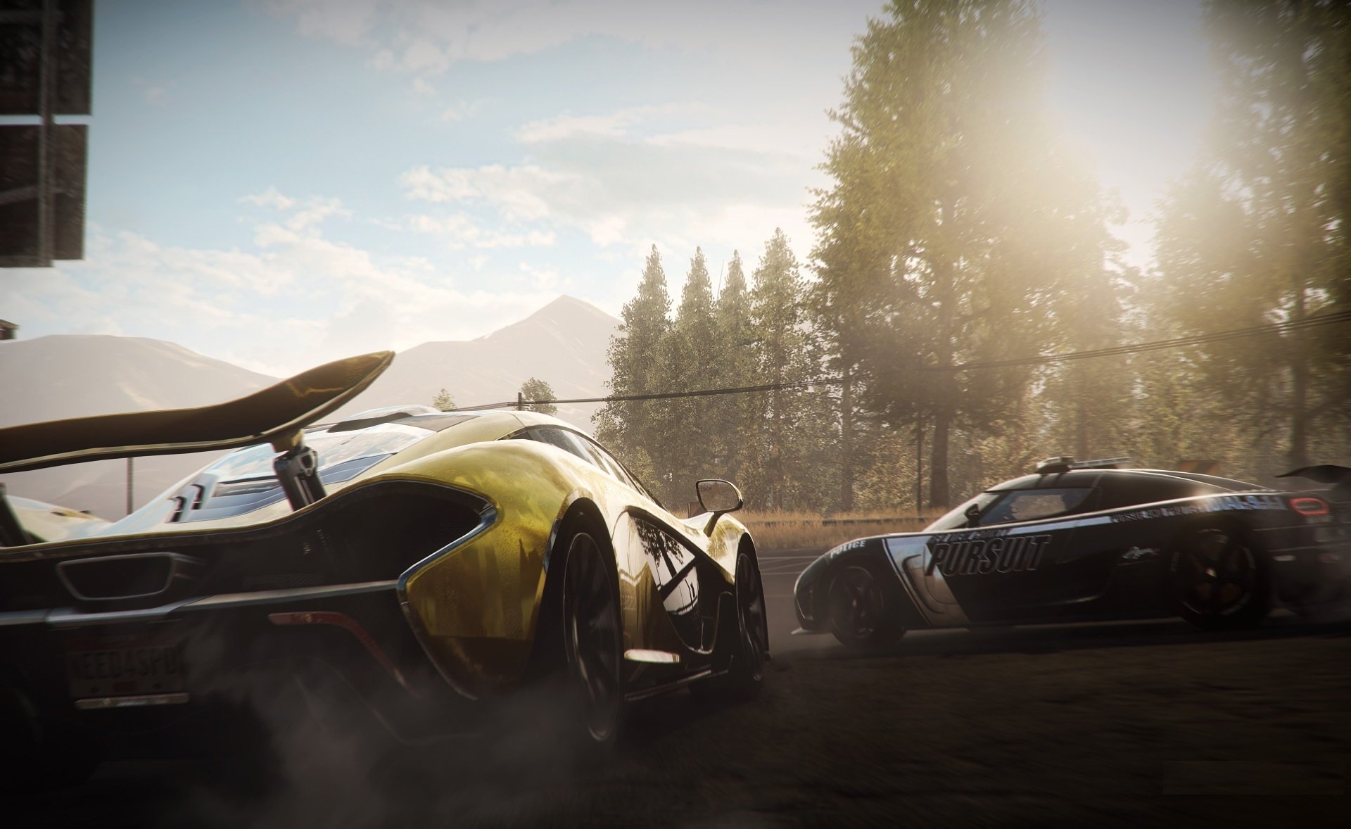 need for speed rivals mclaren p1 koenigsegg superdeportivos carrera daroga bosque humo