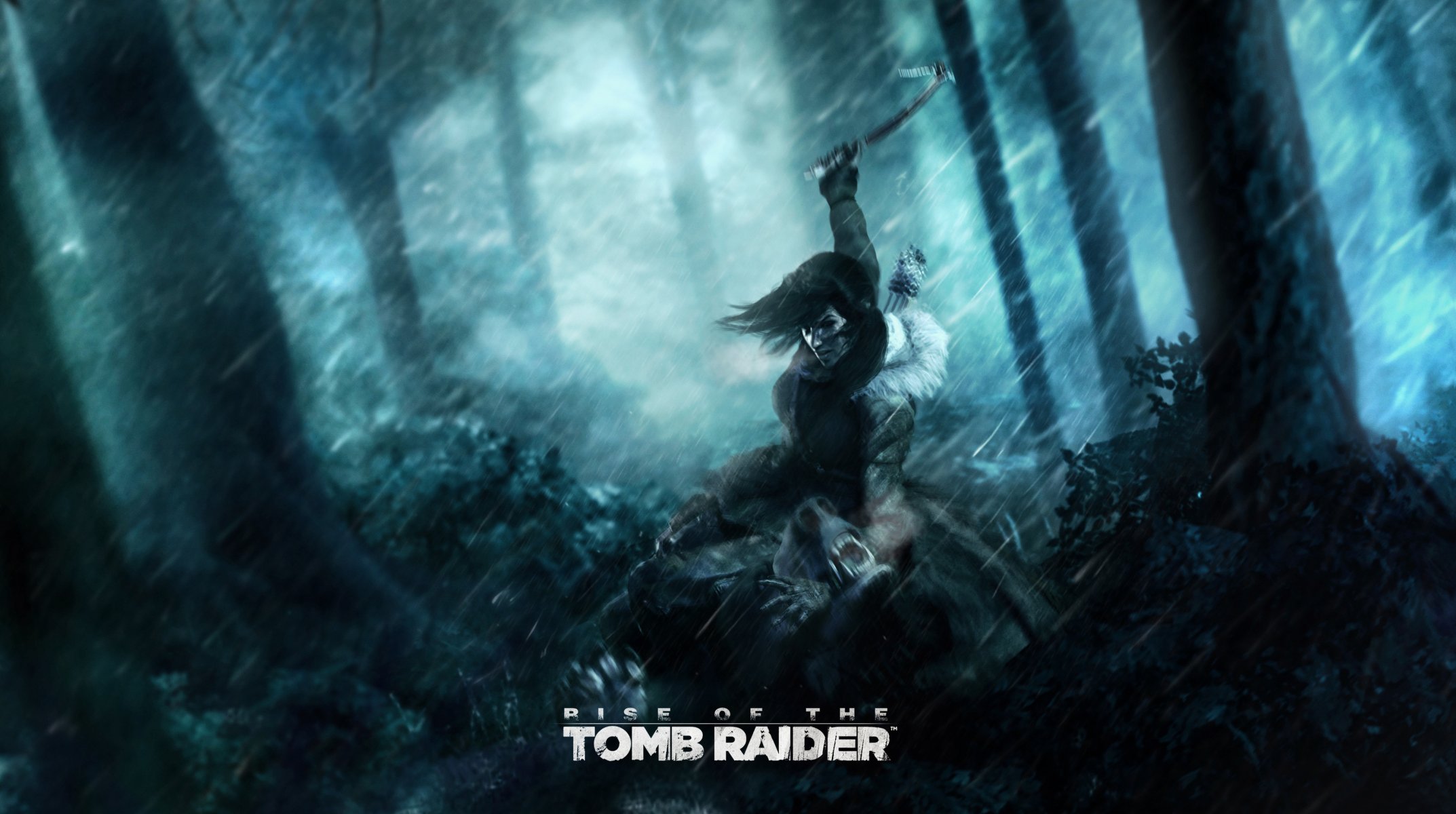 ice axe bear rise of the tomb raider lara croft tomb raider forest rain bush tree