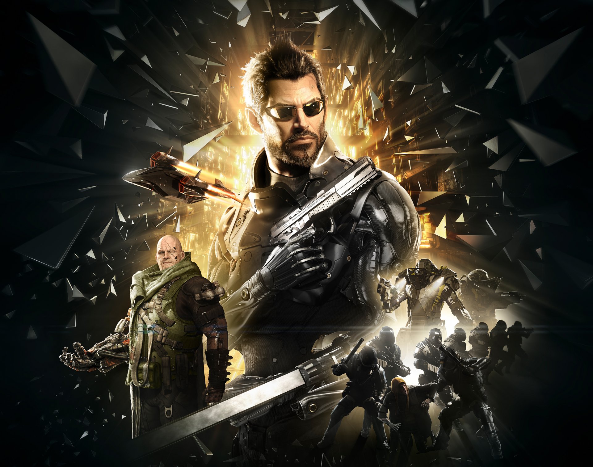 deus ex: l humanité divisée adam jensen cyborg armes armure éclats ennemis eidos-montréal square enix