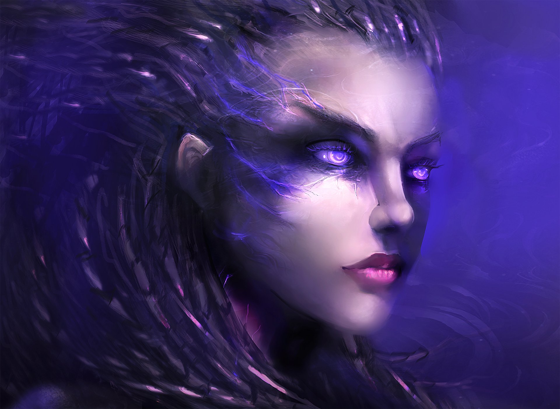 kunst starcraft 2 sarah kerrigan gesicht blick charakter spiel