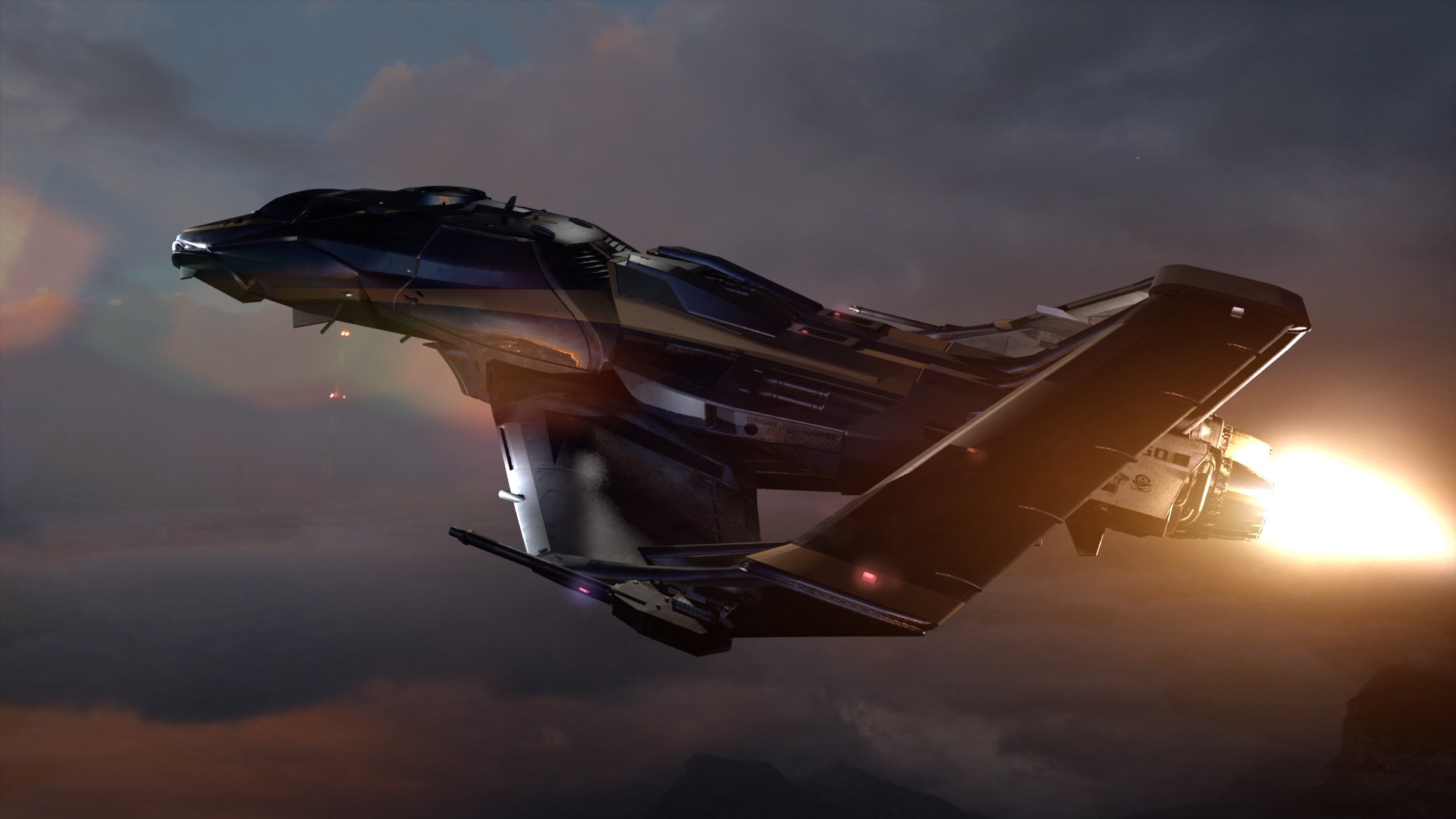 tar citizen fondos de pantalla del juego espacio nave luchador origen 300i ciudadano estelar espacio luchador origin 300 cielo puesta de sol nubes