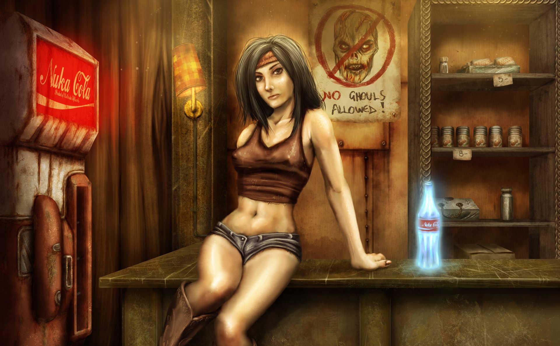 fallout girl bar table girl