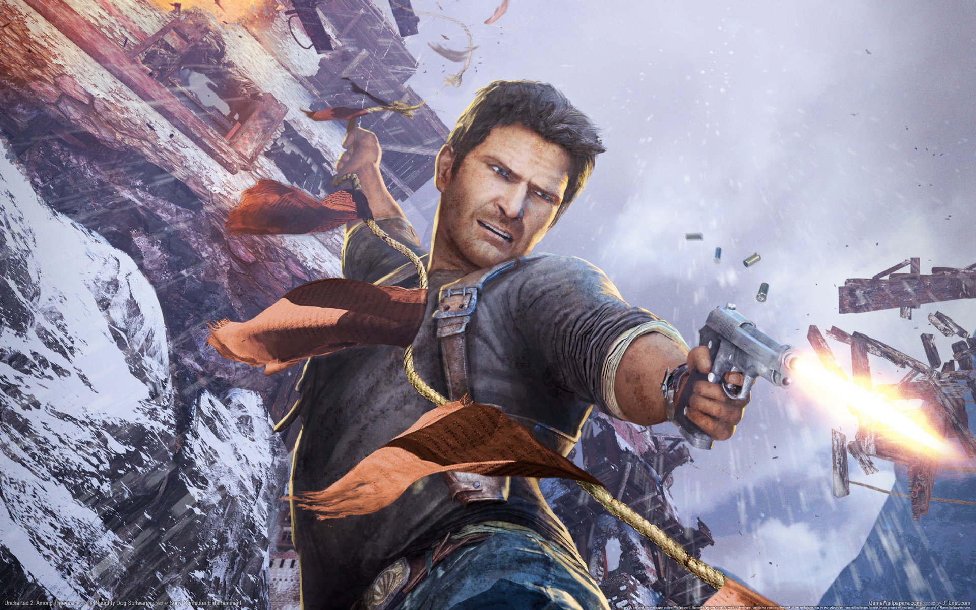 uncharted 2 entre los ladrones nathan drake pistola