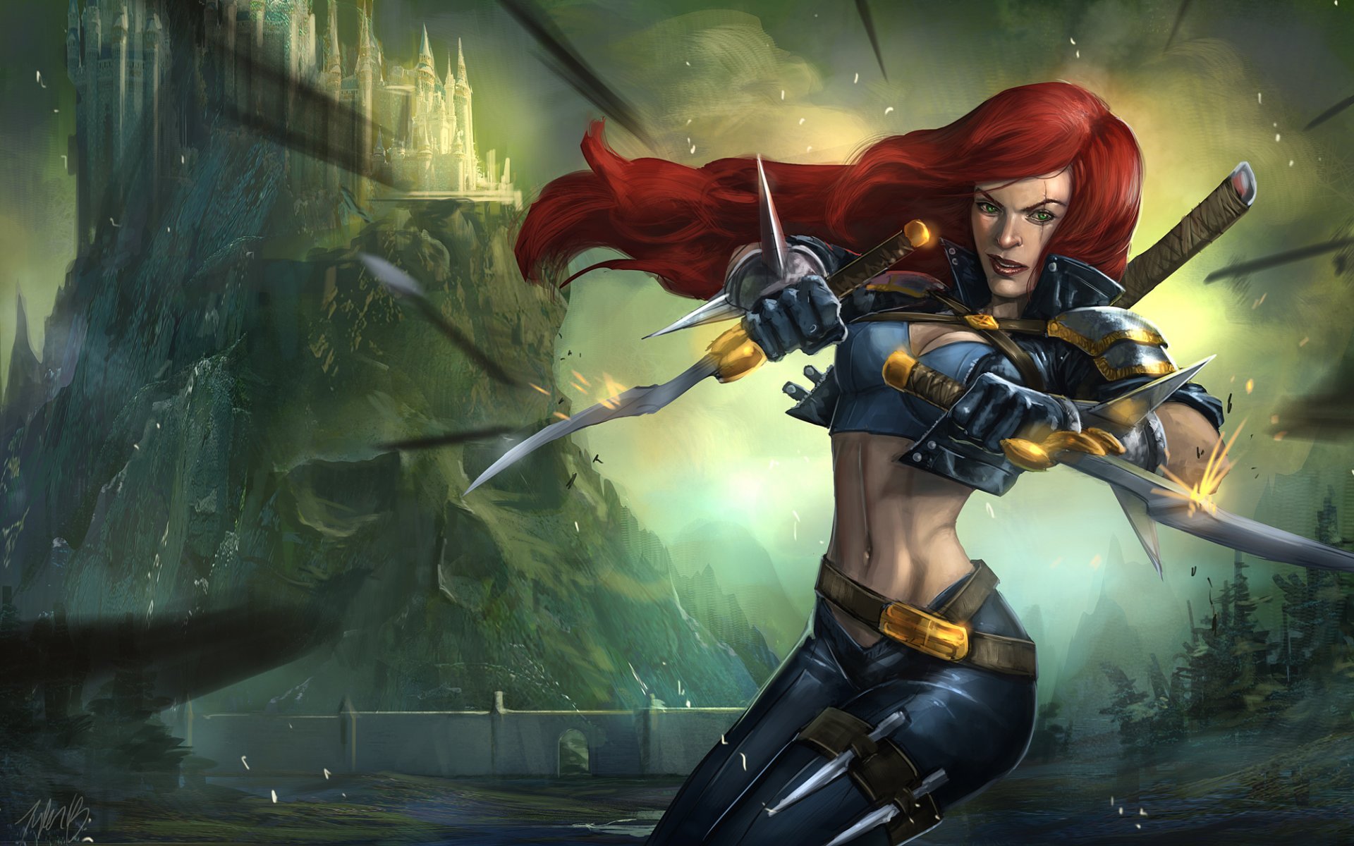 art league of legends katarina girl daggers castle