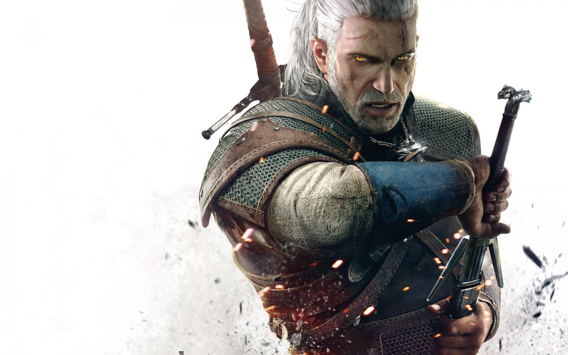 the witcher 3 chasse sauvage geralt épée yeux médaillon