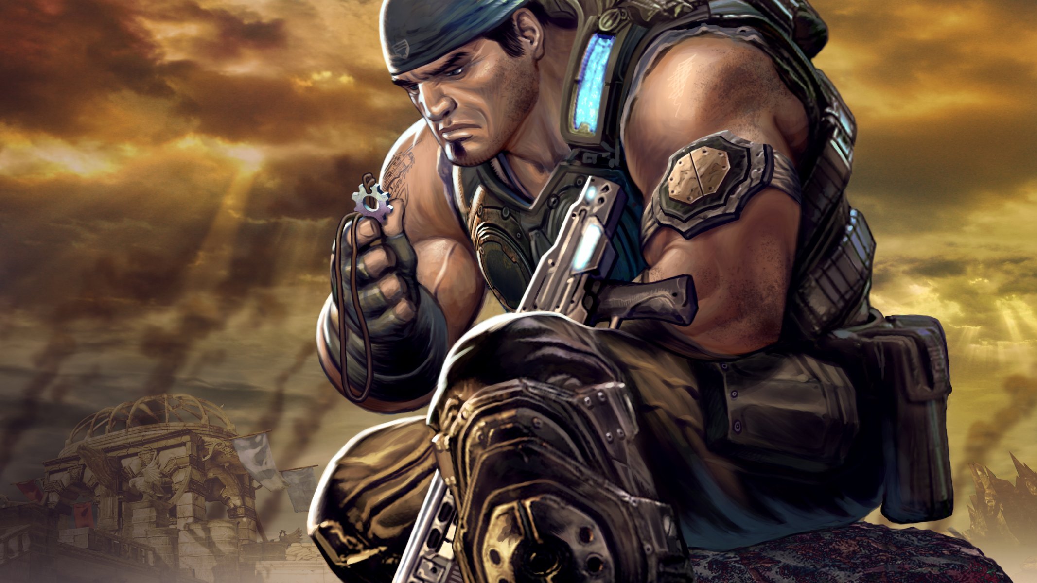 marcus fenix soldato arte ingranaggi di guerra