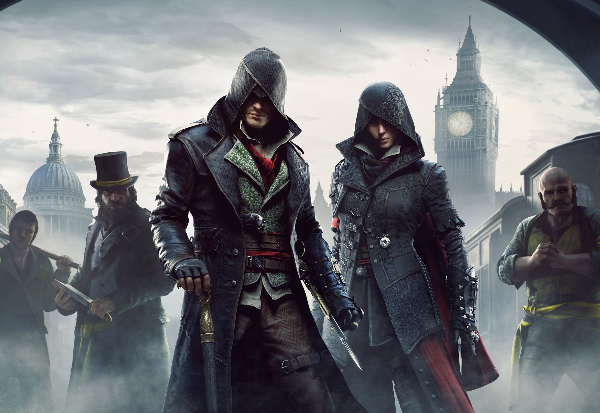 assassin s creed: syndicate assassins assassins blade cane hood big ben station gang