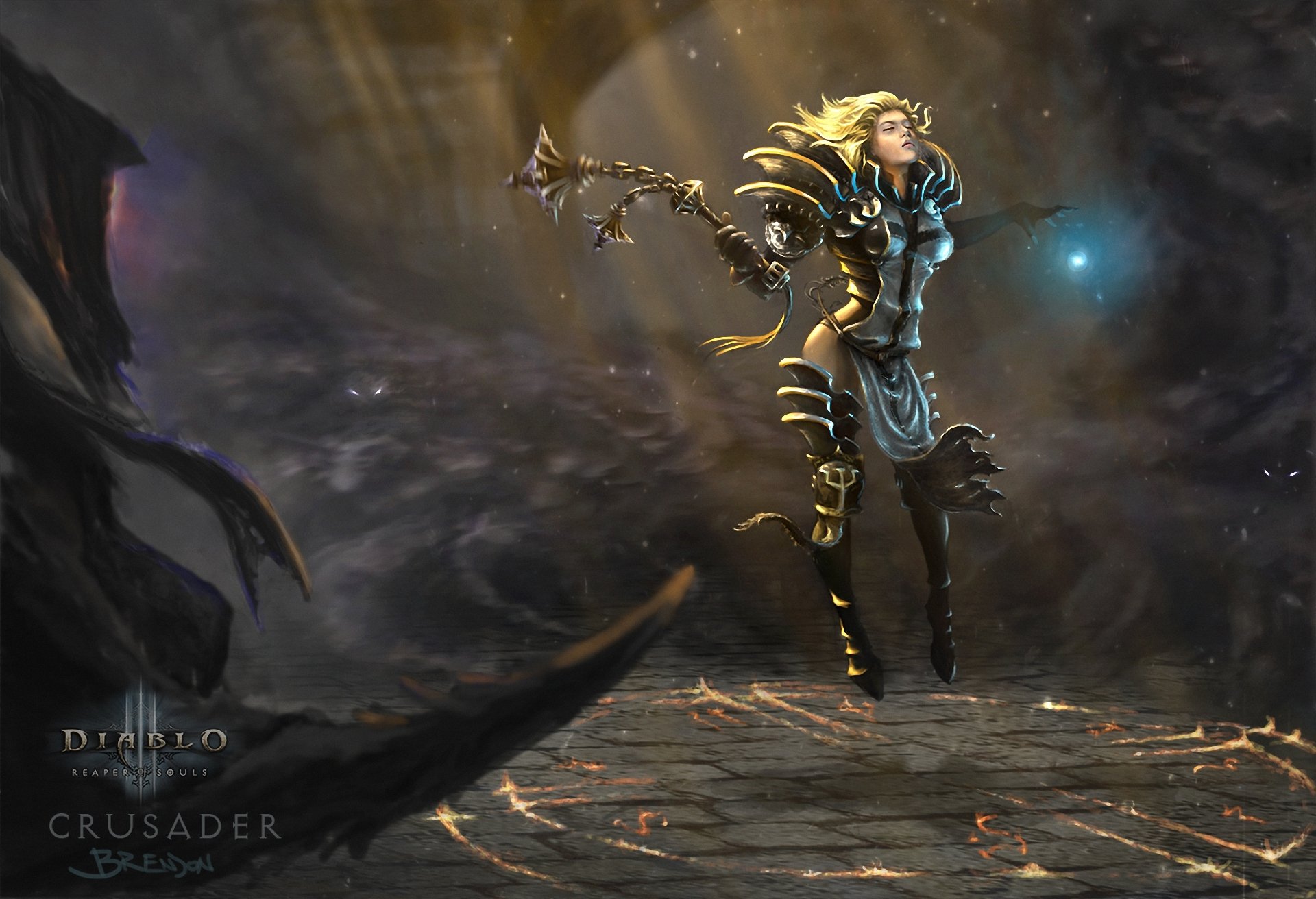 arte crociato diablo 3 soul reaper ragazza magia armi luce