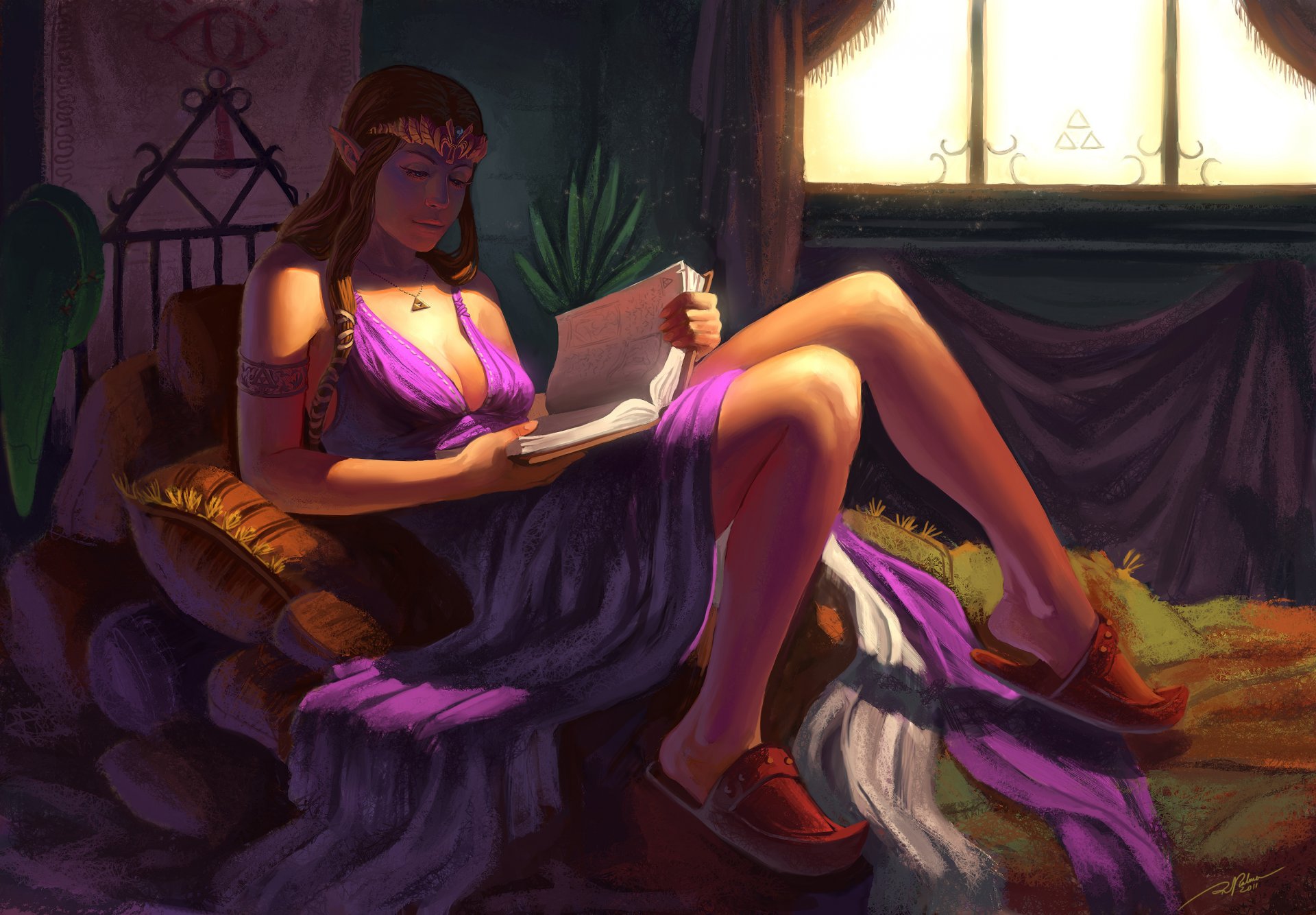 arte la leyenda de zelda chica libro cama