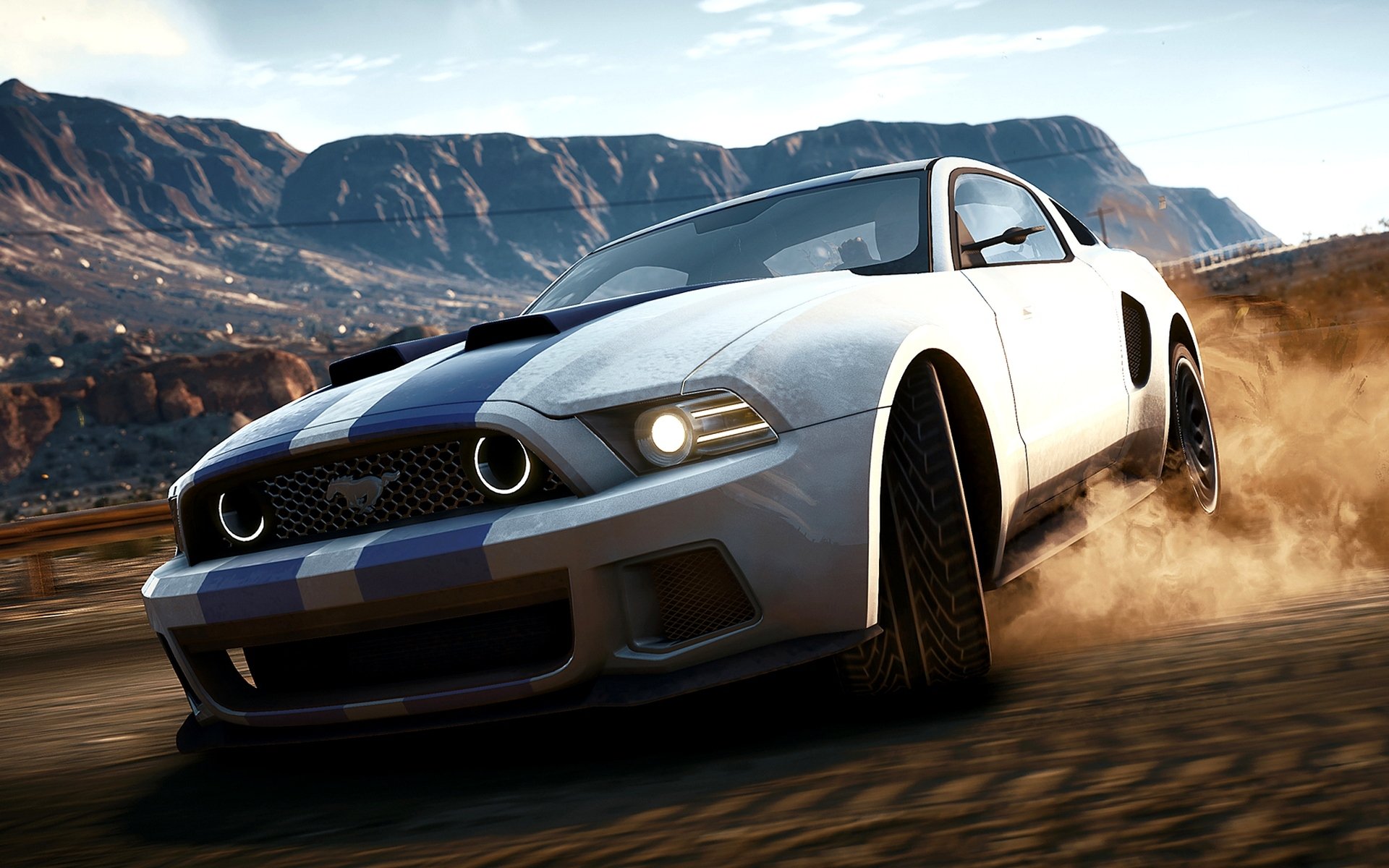 game nfs need for speed competing ford mustang shelby speed shift drift dust car skid drift sand