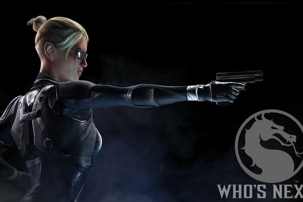 A woman with a gun from mortal kombat