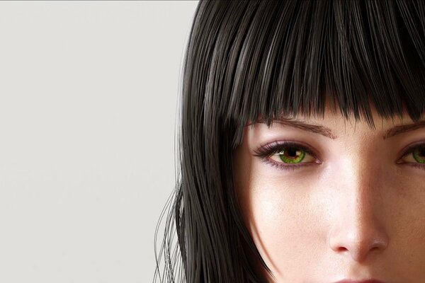 Visage de fille close-up de final fantasy