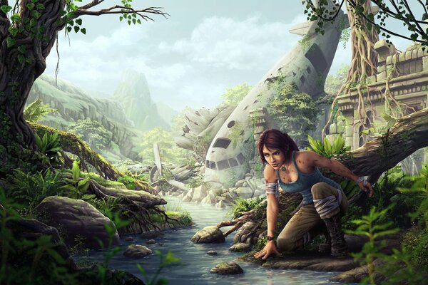 Tomb raider, lara croft Flugzeugabsturzstelle