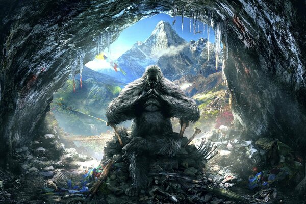 Kunst-Spiel Far cry 4. Gorilla in der Höhle