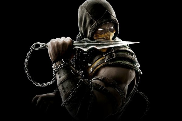 The scorpion character from Mortal Kombat