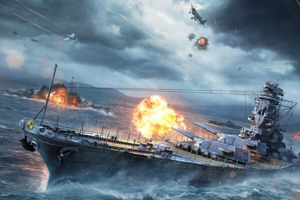 Derrota a la nave del juego World War Ships