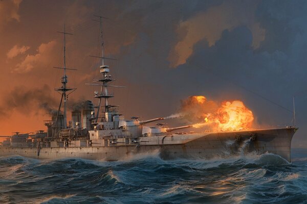 Kunst mit einem Kriegsschiffvon world of warships