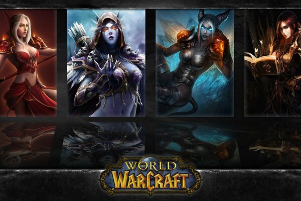 Quattro eroine guerriere di world of warcraft