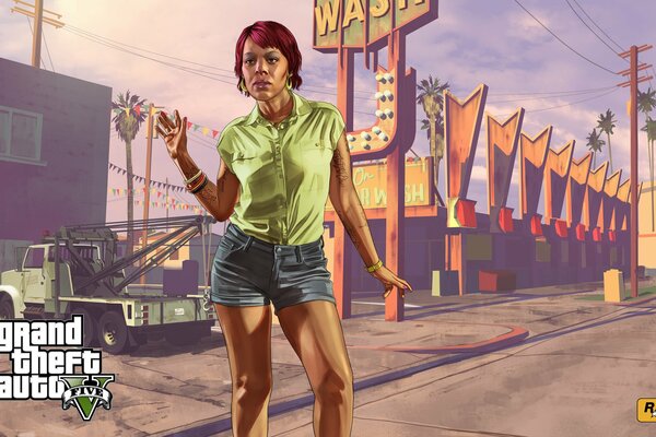 Grand theft auto V concept art rockstar games ragazza Tonya