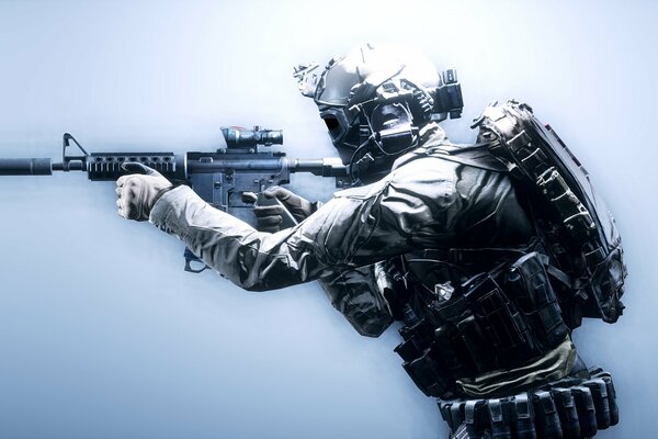 Battlefield 4 equipped soldier