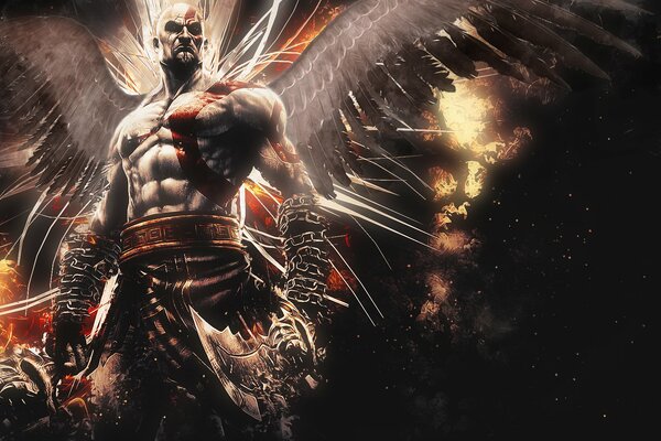 Epic Kratos with wings from the game