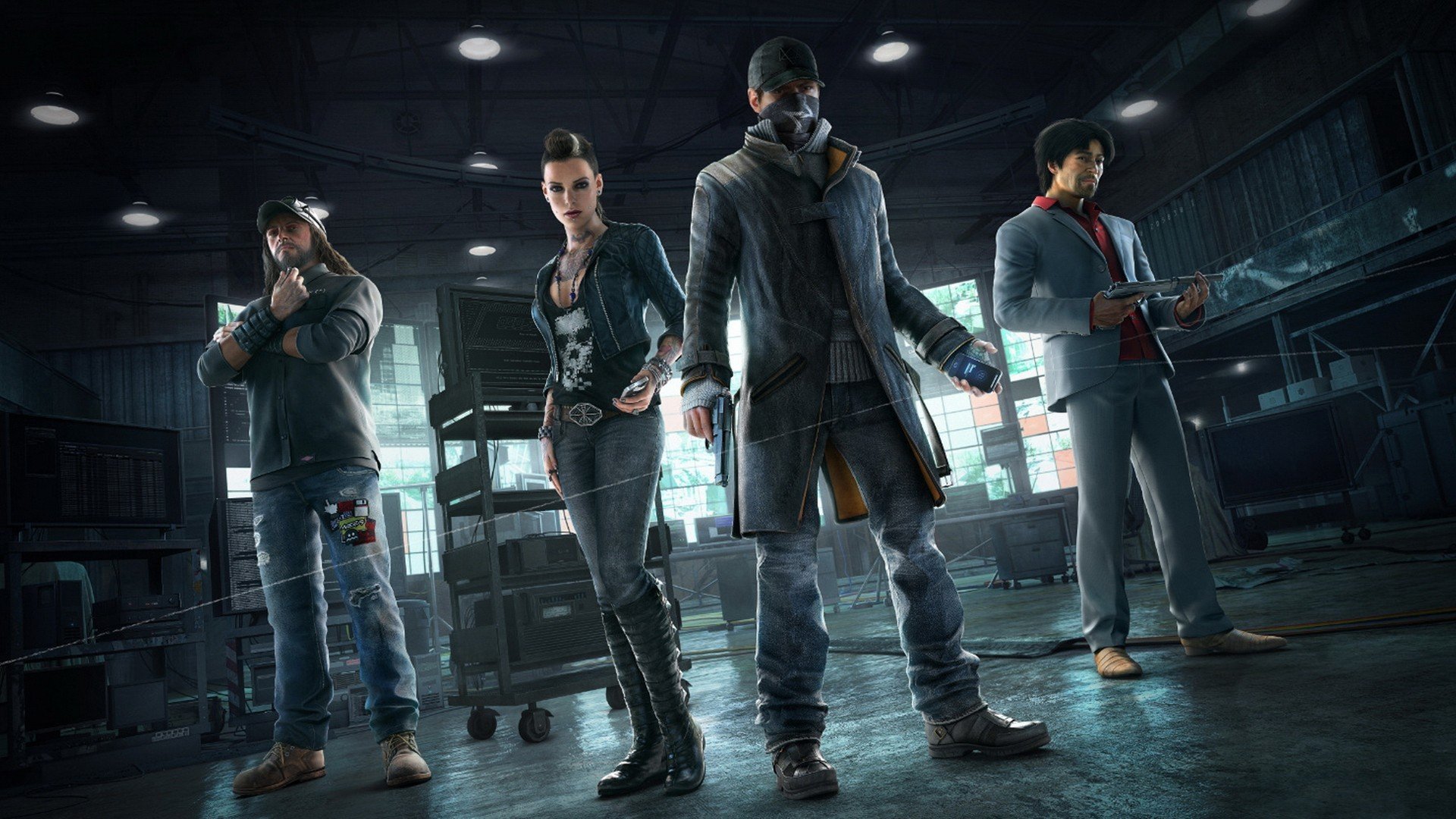 watch dogs watchdogs weapon gun phone smartphone coat girl view bandana light cap ubisoft ubisoft reflection