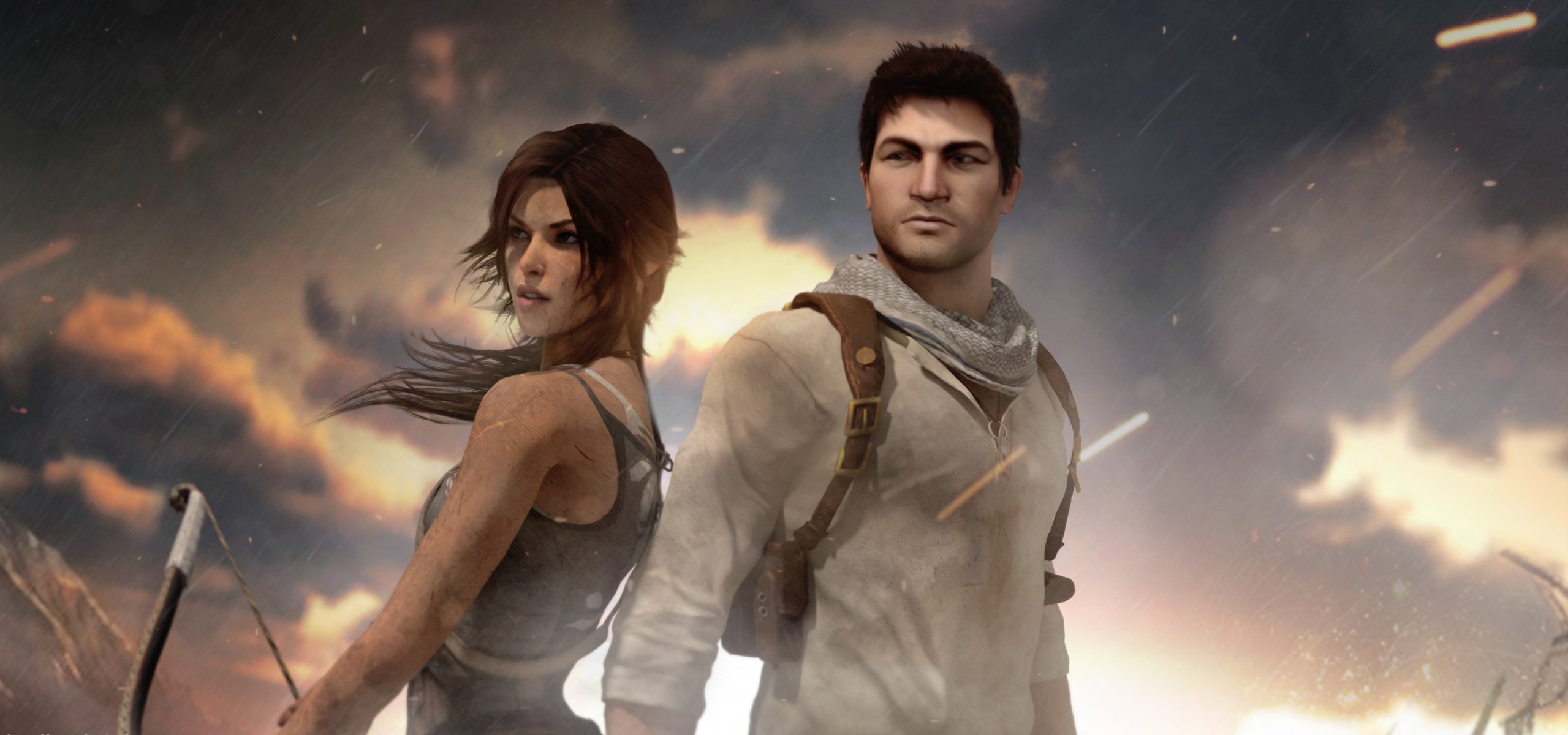 nathan drake uncharted crossover tomb raider lara croft