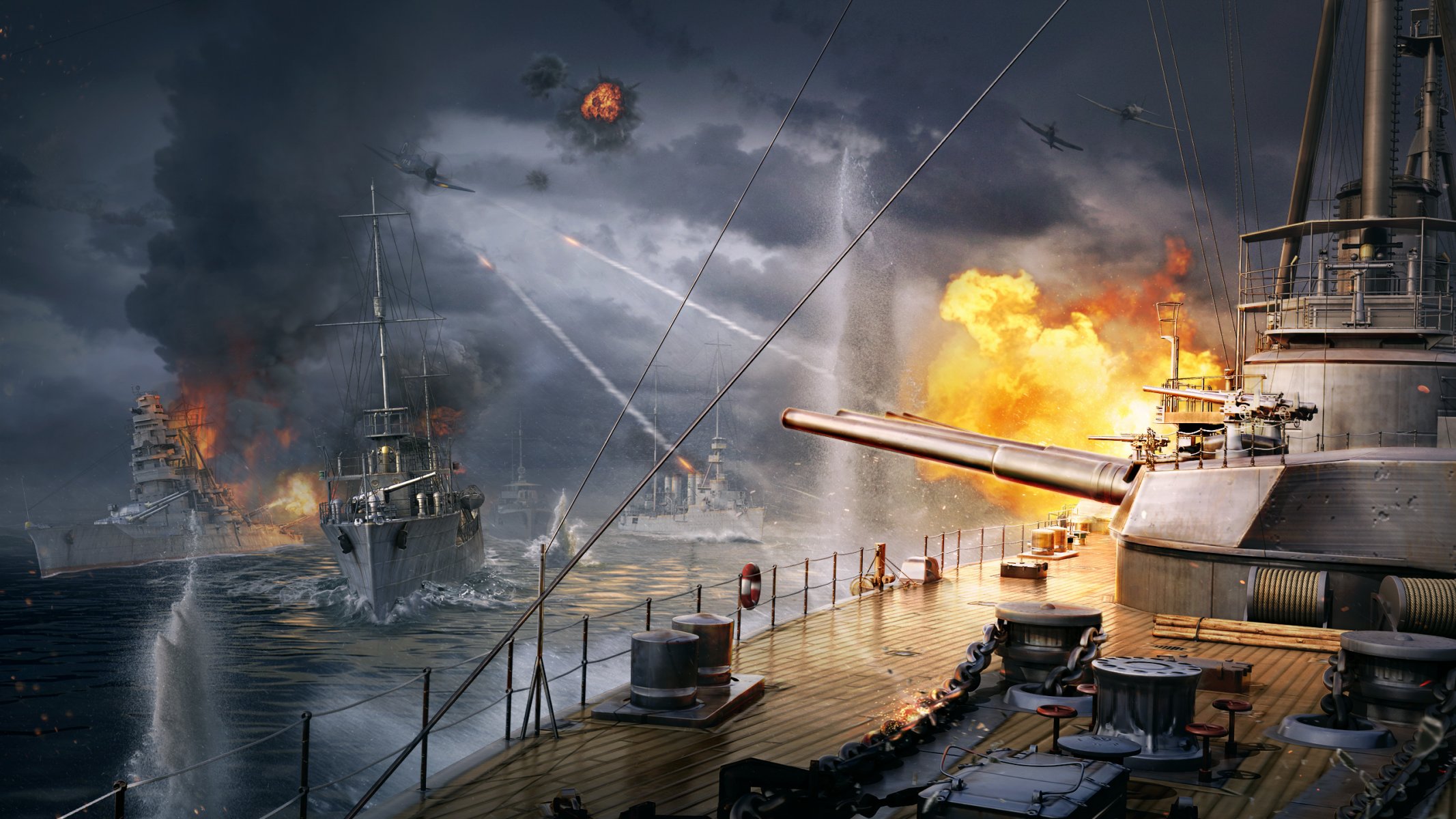 welt kriegsschiffe wargaming net trifft weltschiffe wg schuss flamme feuer rauch wasser schiffe schiff wellen himmel wolken fass eisen