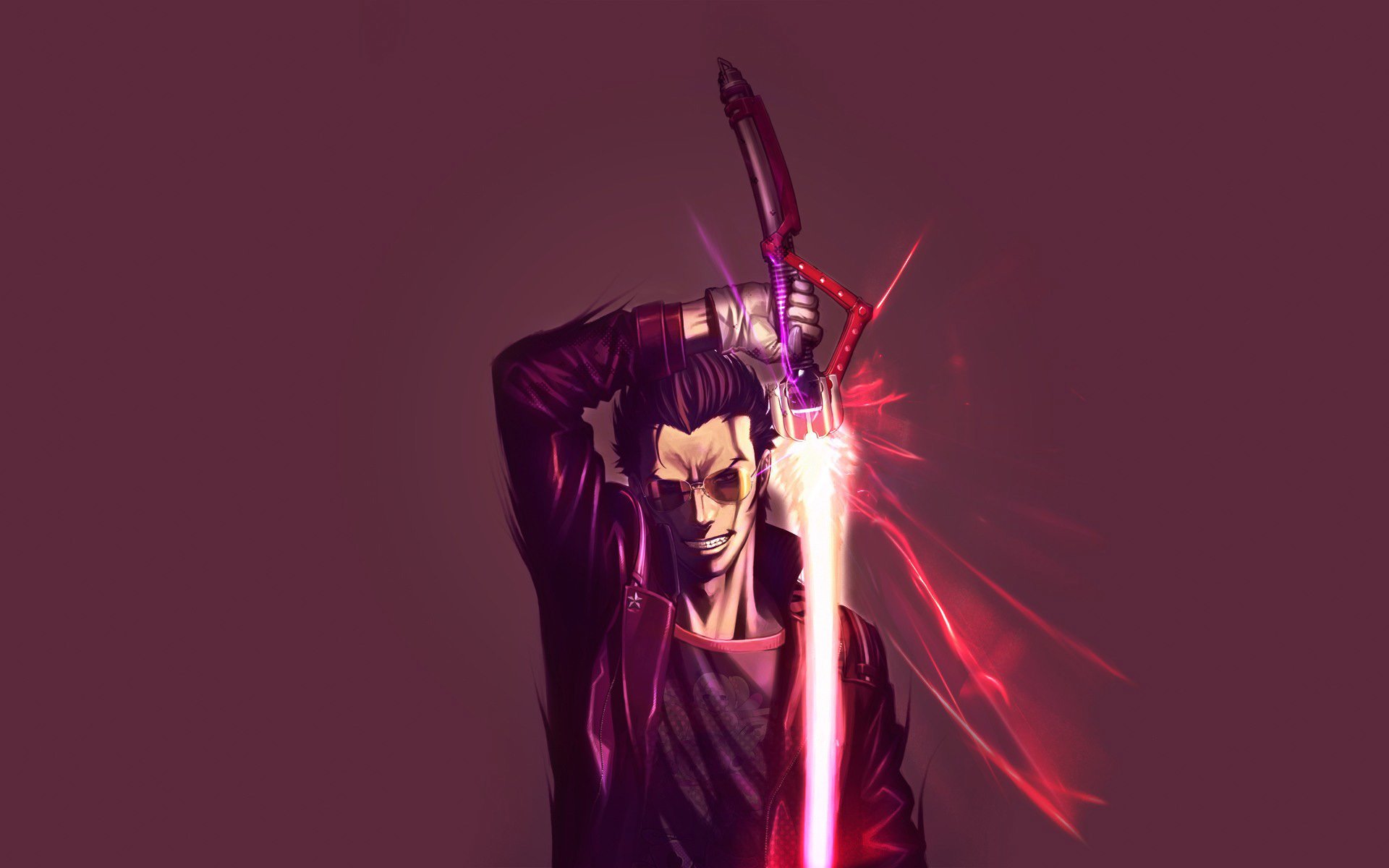 più eroi travis touchdown goichi suda anime occhiali spada