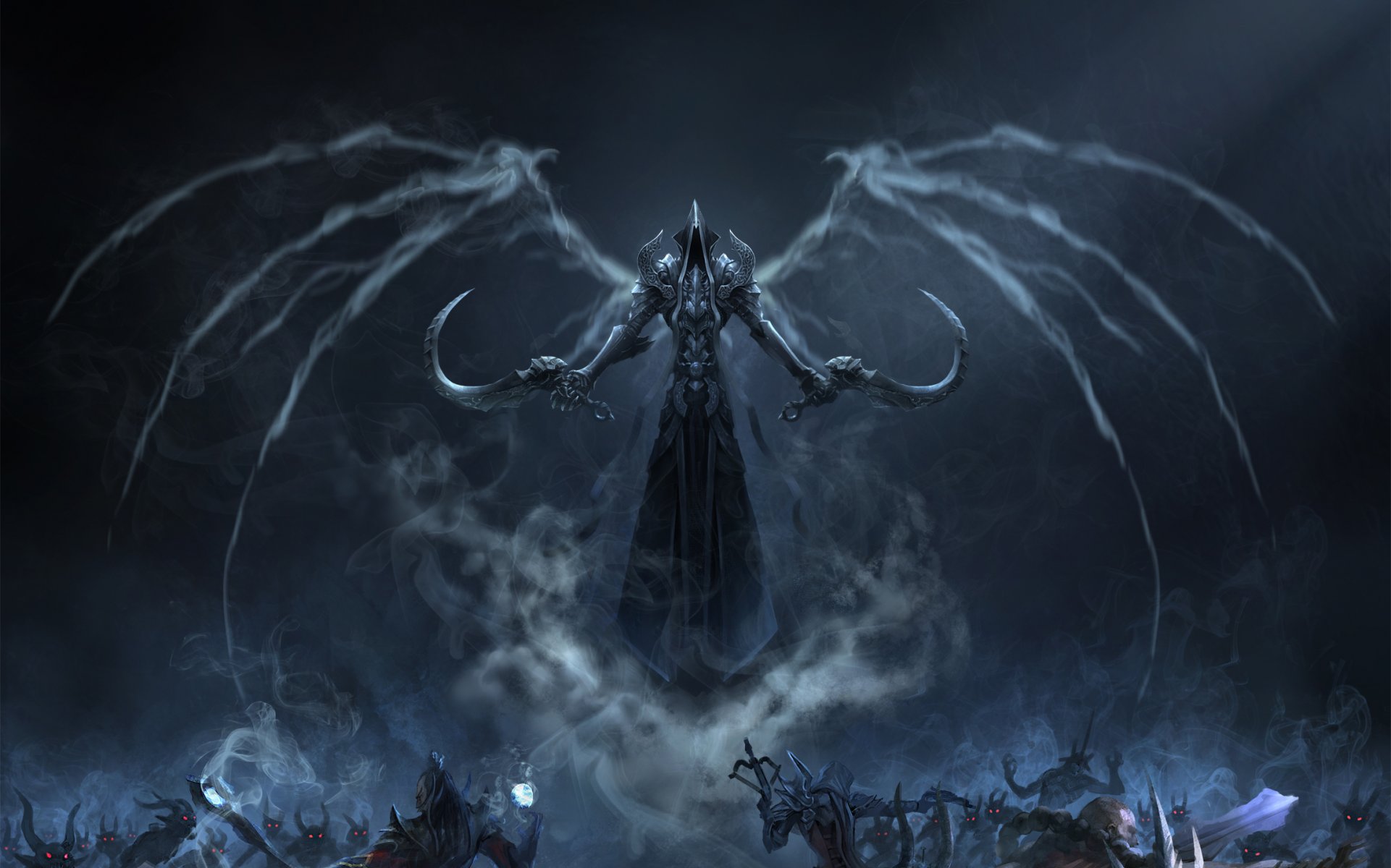 diablo iii: reaper of souls malthael reaper angelo della morte diablo 3 arte servi nessuno può fermare la morte blizzard demoni malthael angelo della morte reaper of souls fan art blizzard entertainment videogiochi sfondo