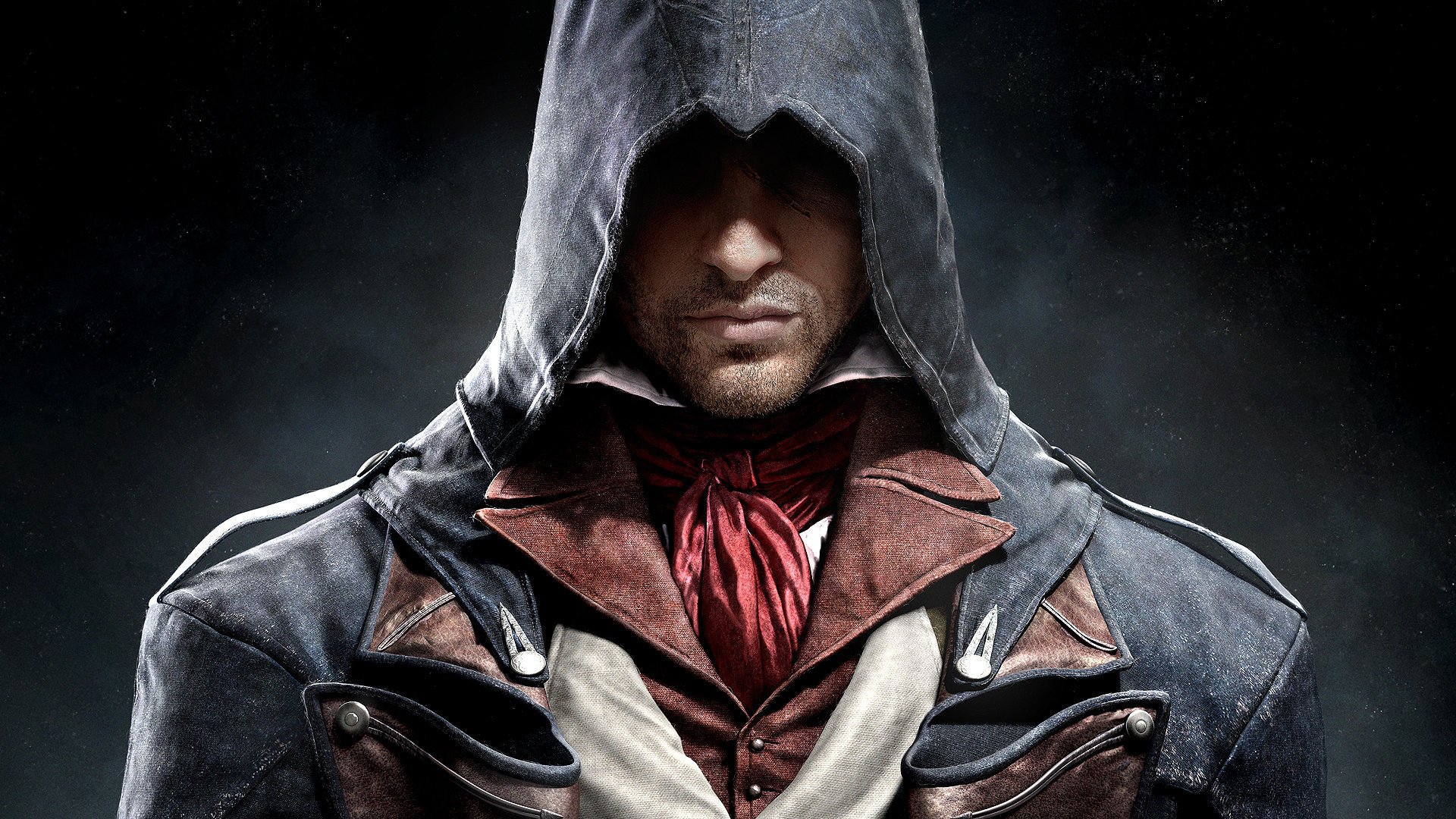 assassins creed : einheit arno killer kapuze stoff borsten nase lippen narbe ubisoft