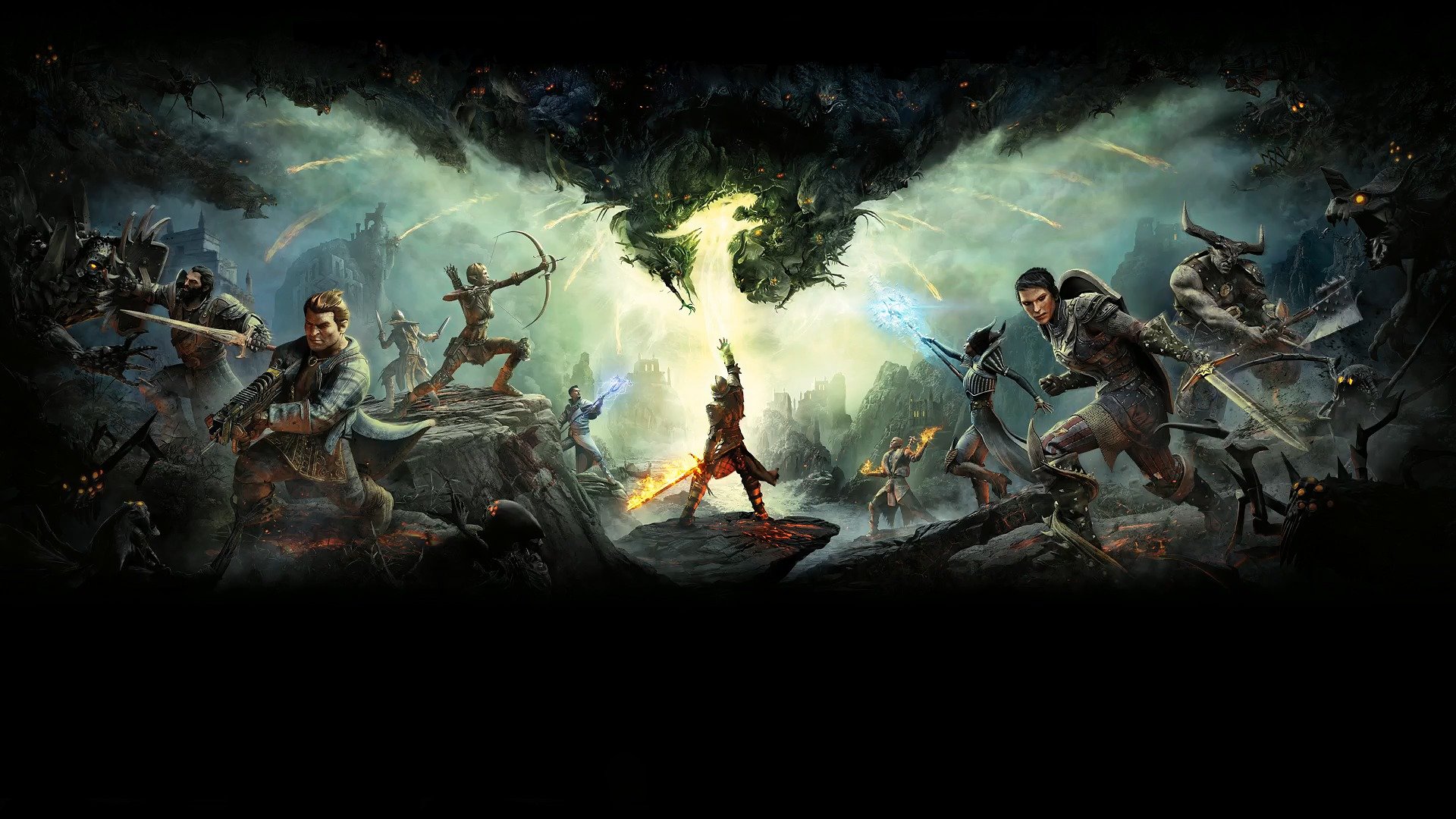 dragon age : inquisizione guerriero armatura spada arma magia fuoco bioware electronic art