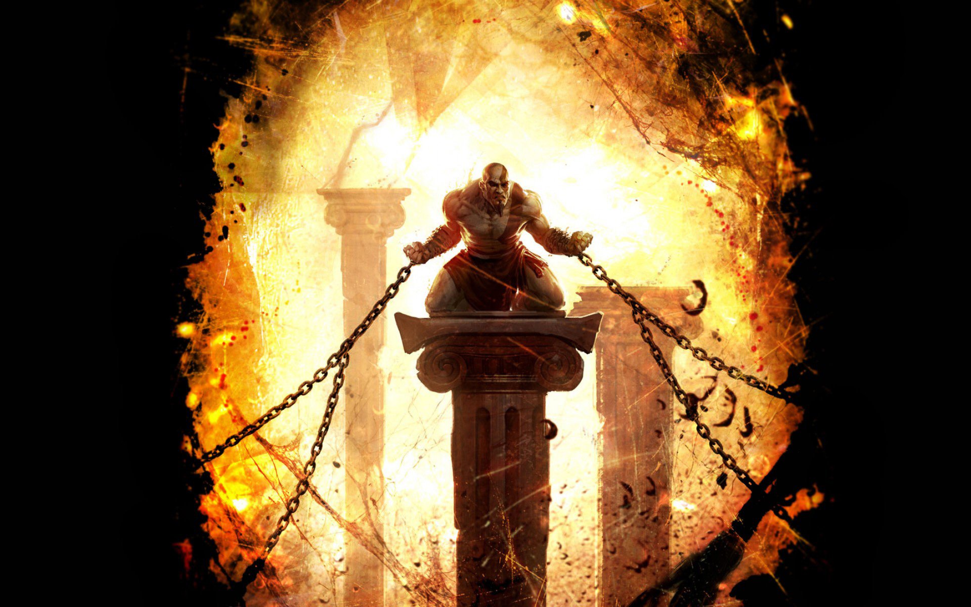 god of war ascension men chains column