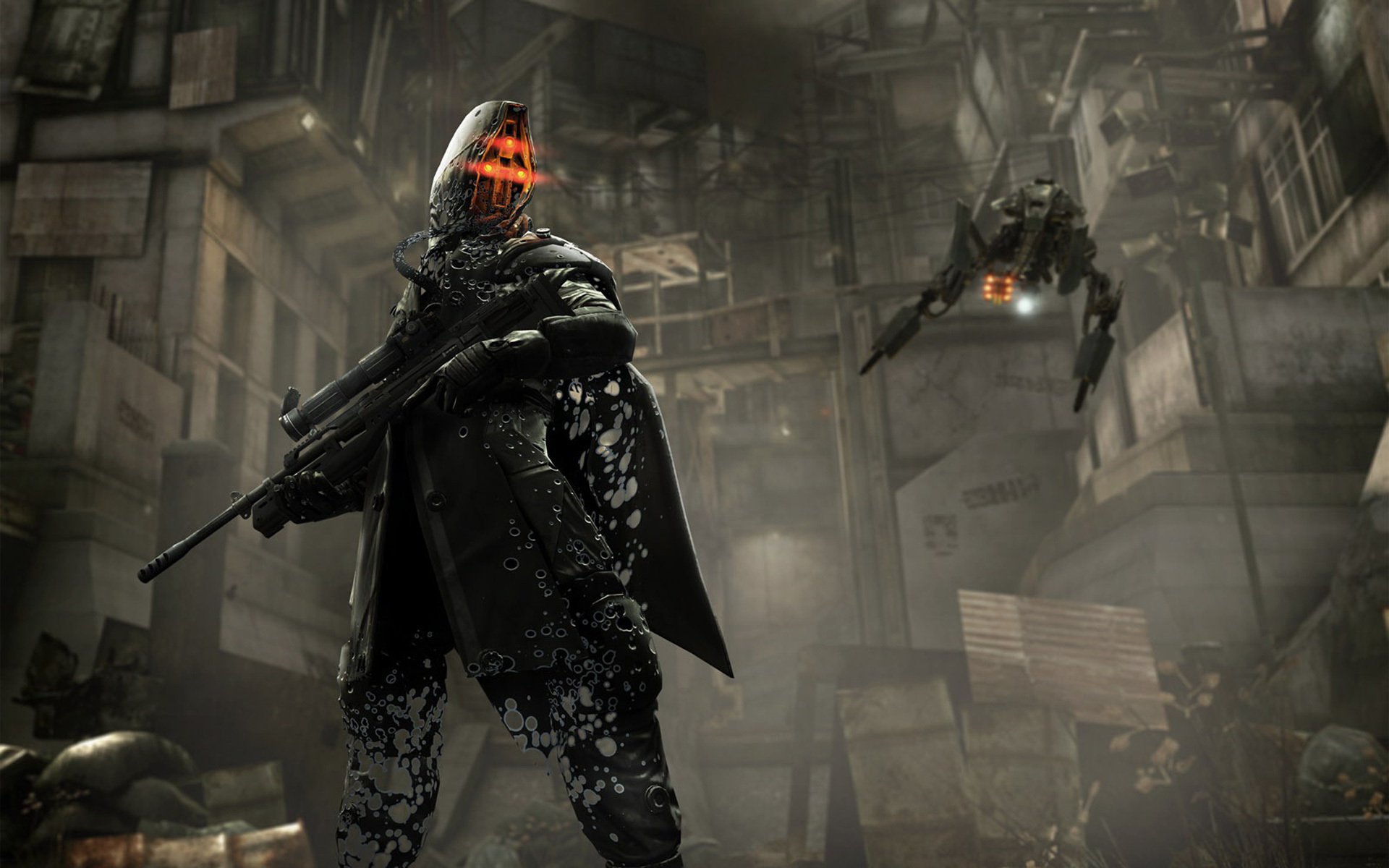 killzone 2 żołnierz robot broń dziury