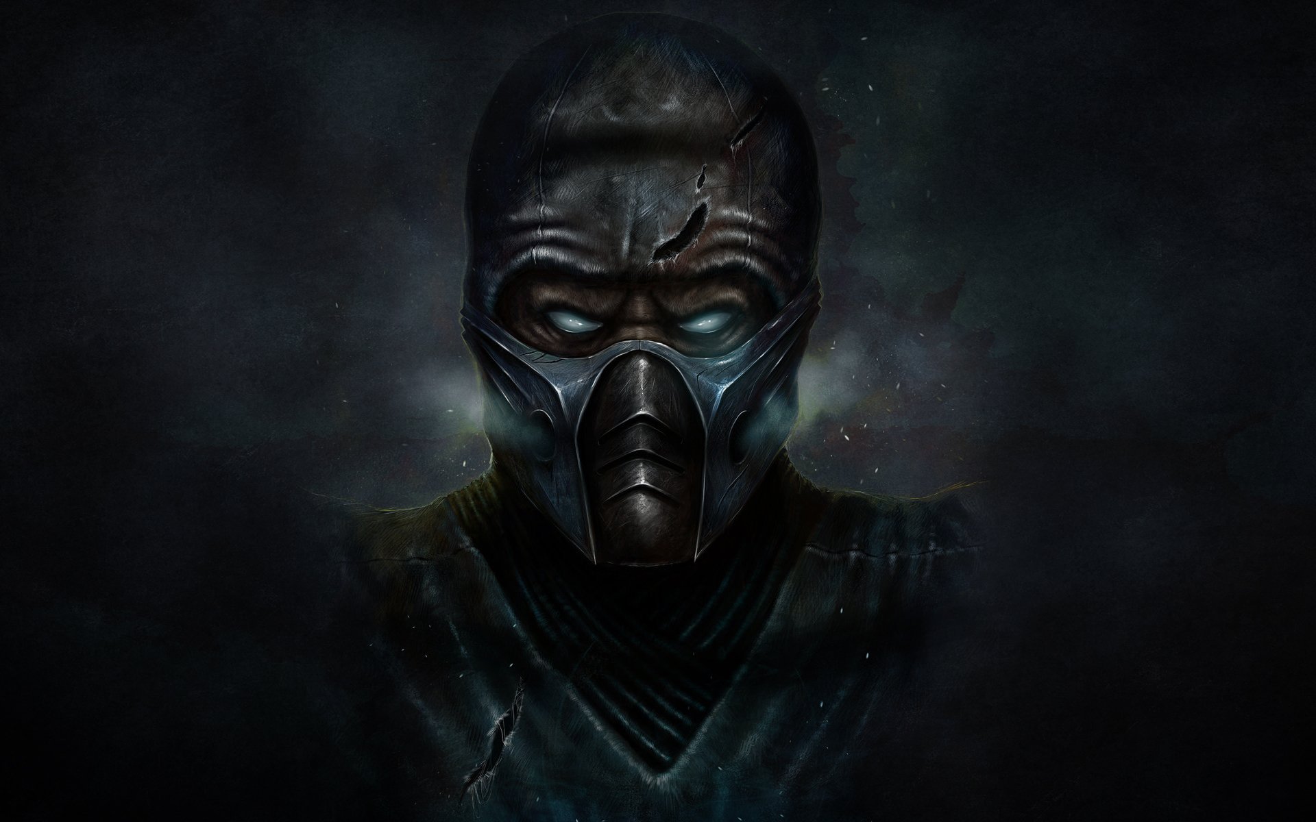 mortal kombat ninja sous-zéro masque sous-zéro fond sombre froid