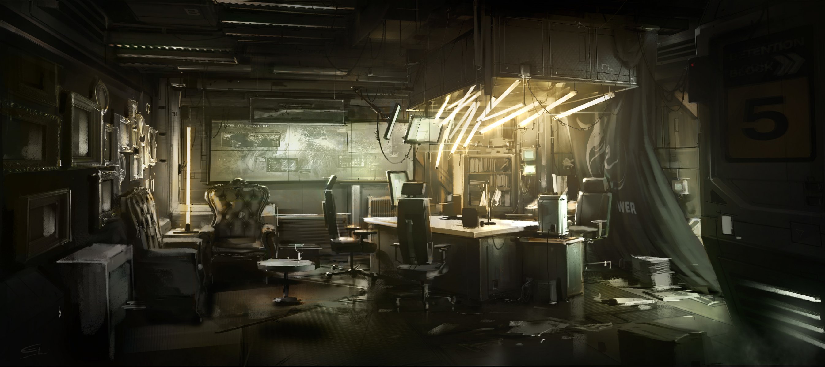 deus ex : человек революция книги интерьер deus ex киберпанк кресло стиль дизайн искусство