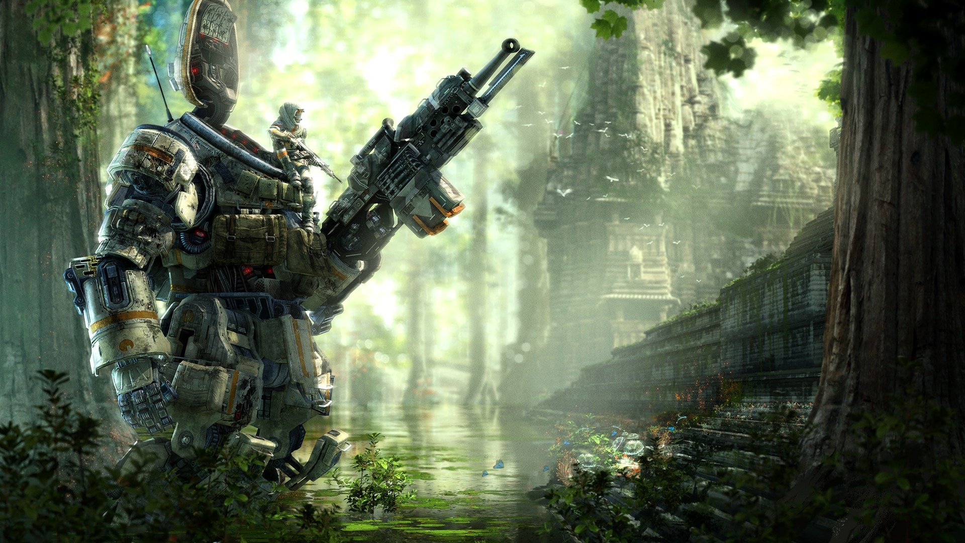 titanfall : экспедиция респауна развлечения electronic arts е.а. робот солдат титан пилот здания оружия охотник джунгли экипировка вода dlc titanfall