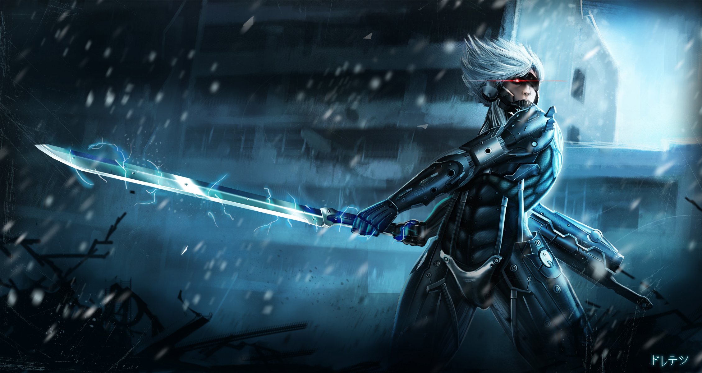 metal gear rising raiden warrior armour sword energy