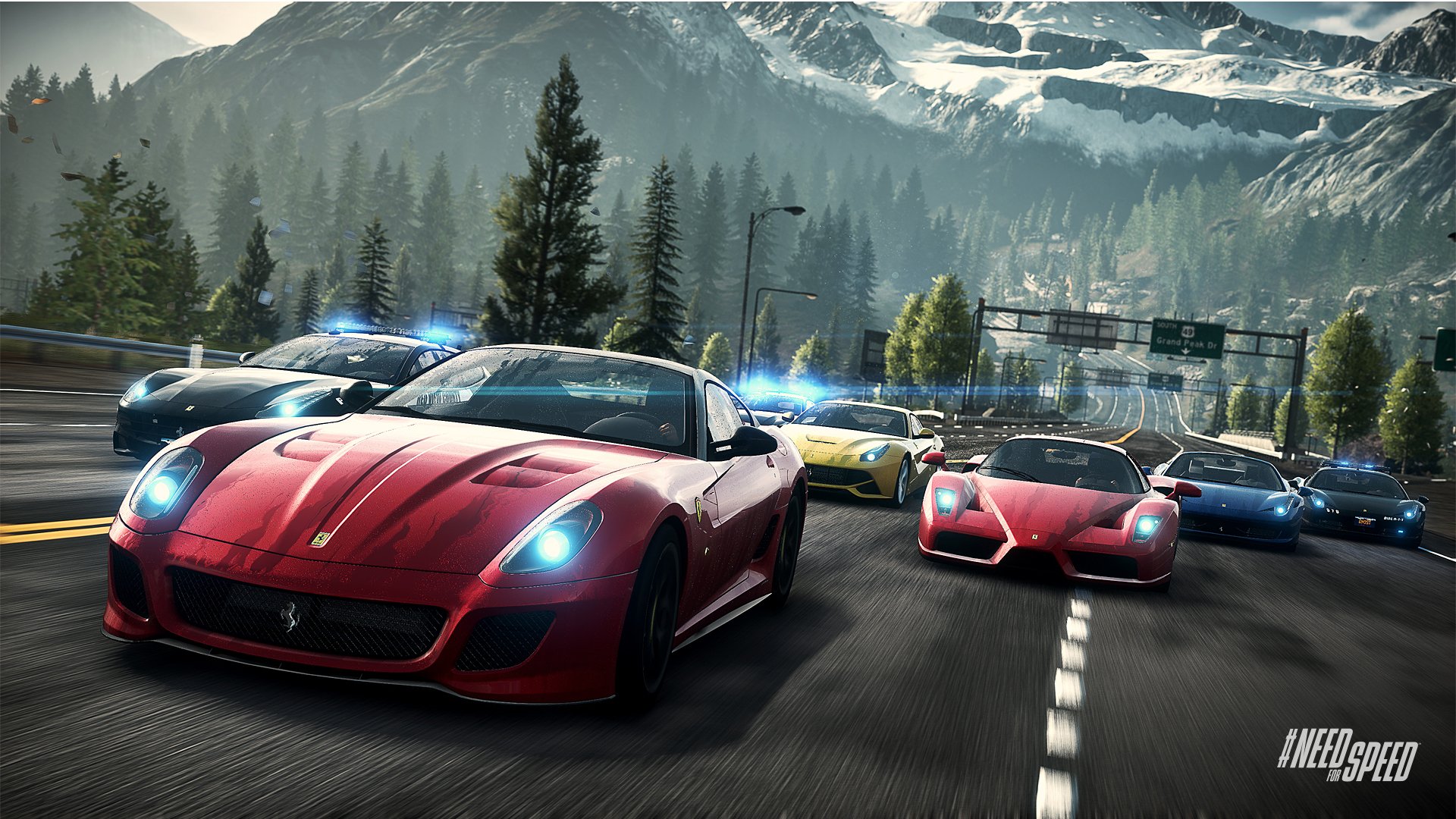 need for speed: rivalen gruppe ferrari 599 gto enzo 458 italia f12 berlinetta rennen straße berge landschaft