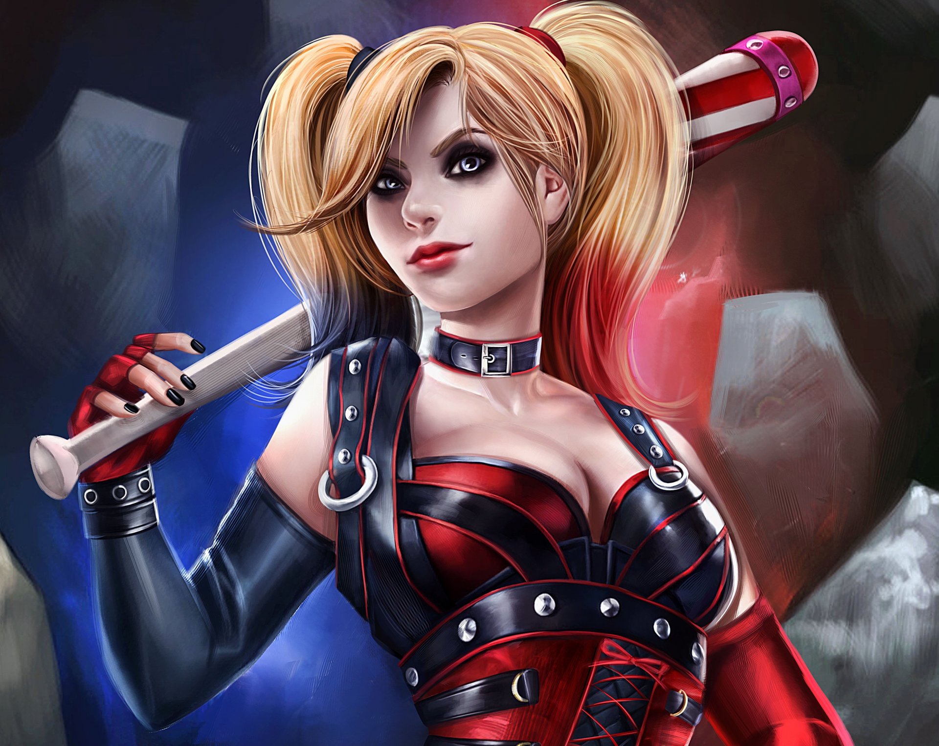 harley quinn art jeu fille personnage batman costume batte