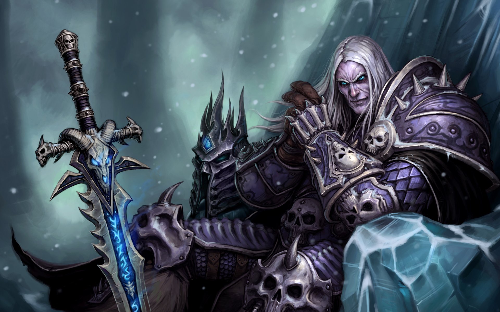 arthas lichkönig arthas menethyl schwert der trauer sitzt auf dem frozen thron kronprinz von lorderon ritter der silbernen hand sohn von könig terenas menethyl ii. wurde zum todesritter mächtige knöpfe