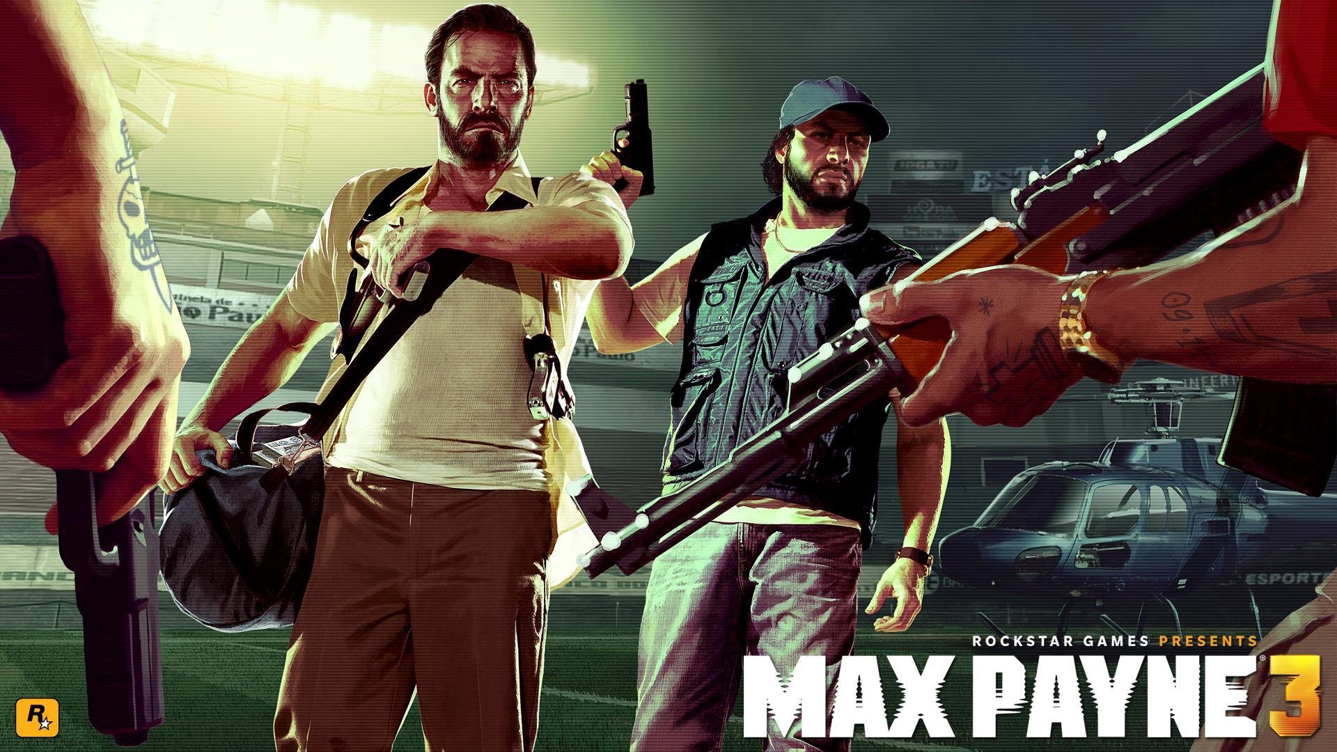 max payne 3 arme deal hélicoptère terrain de football argent bandits montres desert eagle pistolet mitraillette max rockstar games tatouages