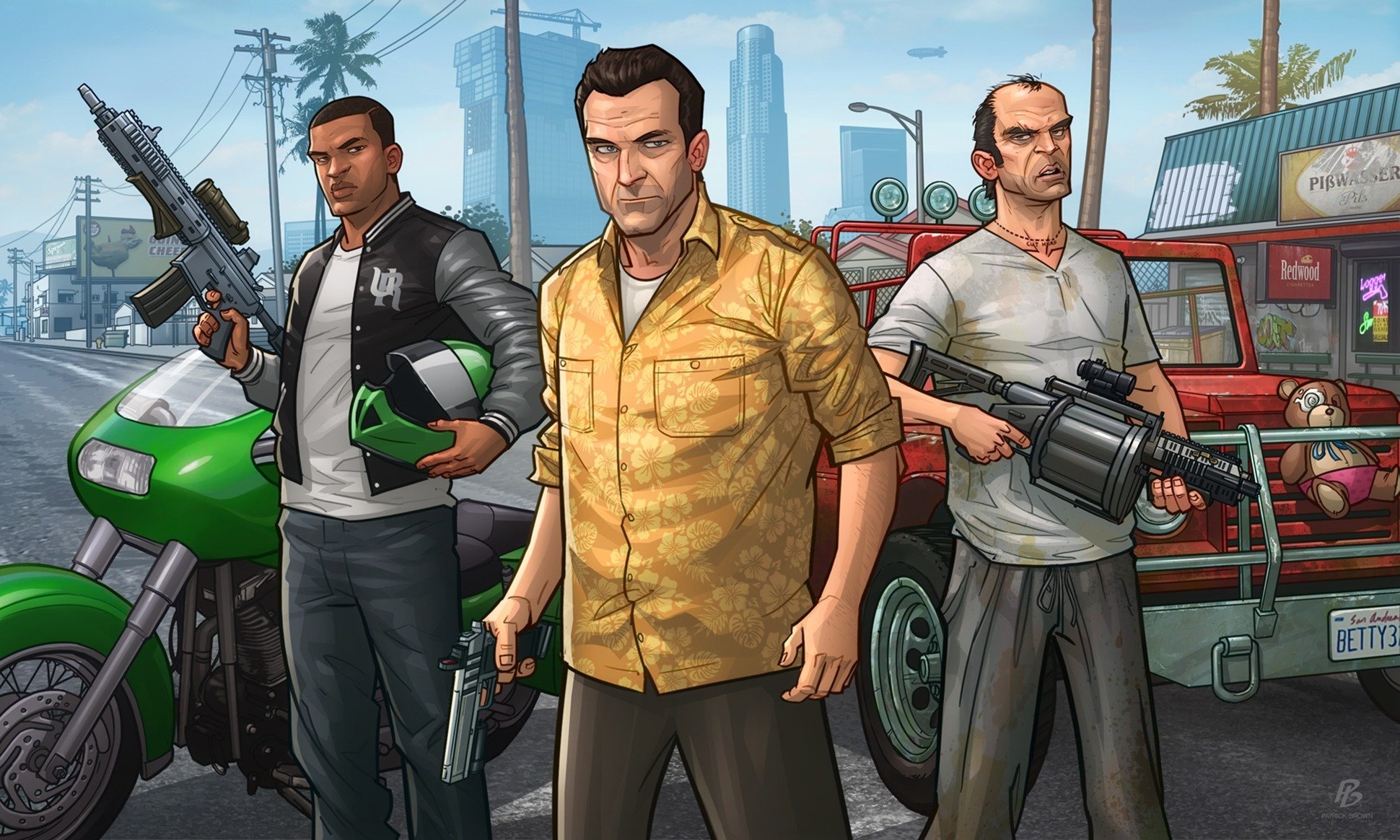 grand theft auto v rockstar games gta michael franklin trevor patrickbrown patrick brown kunst