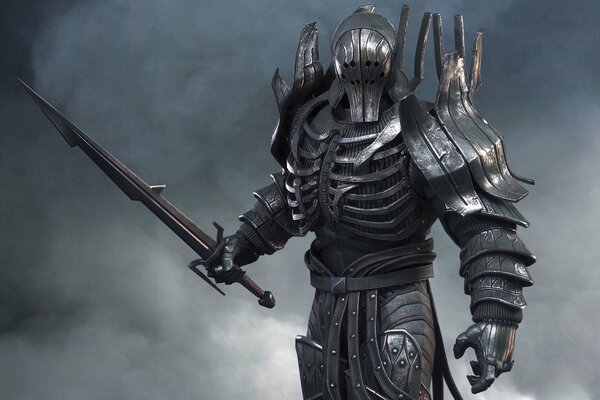 The hero from the movie the witcher in iron armor