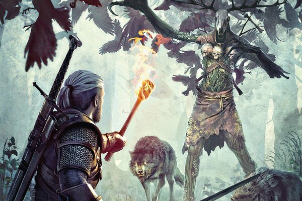 Witcher caccia nella foresta per estendere le tenebre