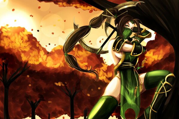 Mädchen mit Waffen aus dem Spiel League of Legends