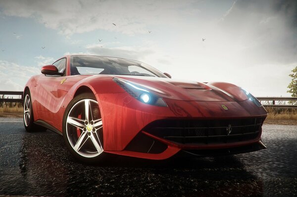 Ferrari F12 berlinetta supercar veloce di colore rosso