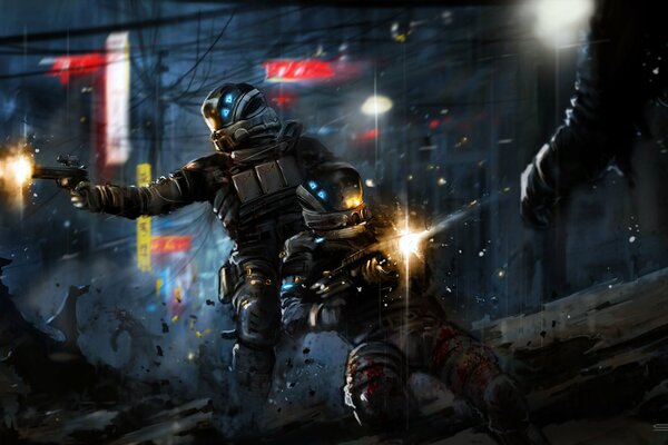 Blacklight: Retribution, soldiers, armor, battle, city