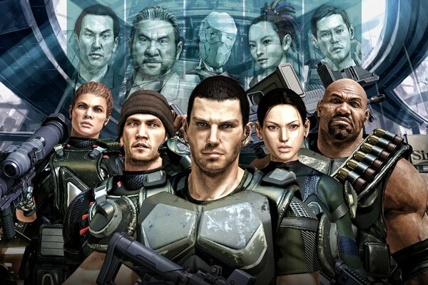 Binary domain video game characters